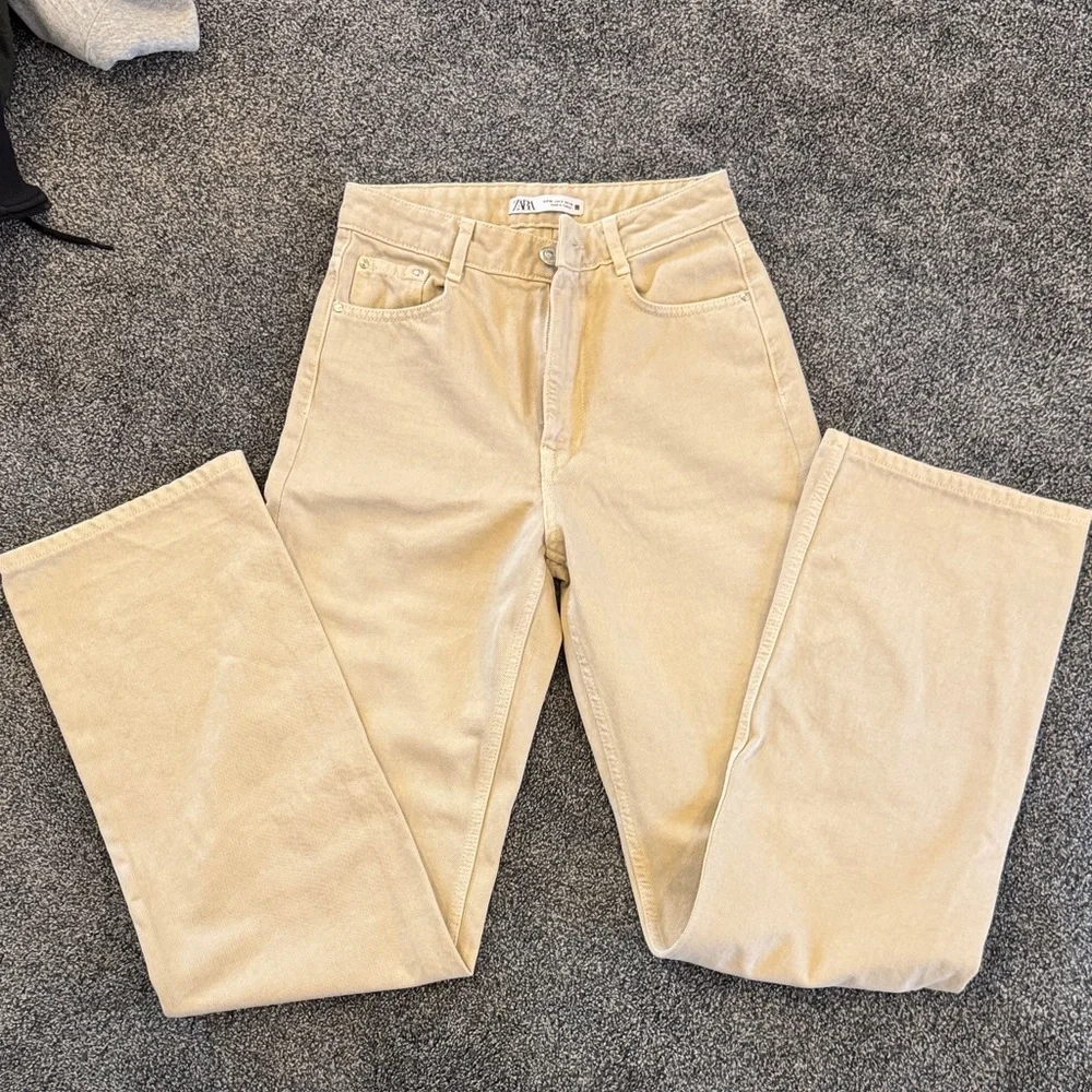 Zara Beige Corduroy Trousers - Picture 1 of 3